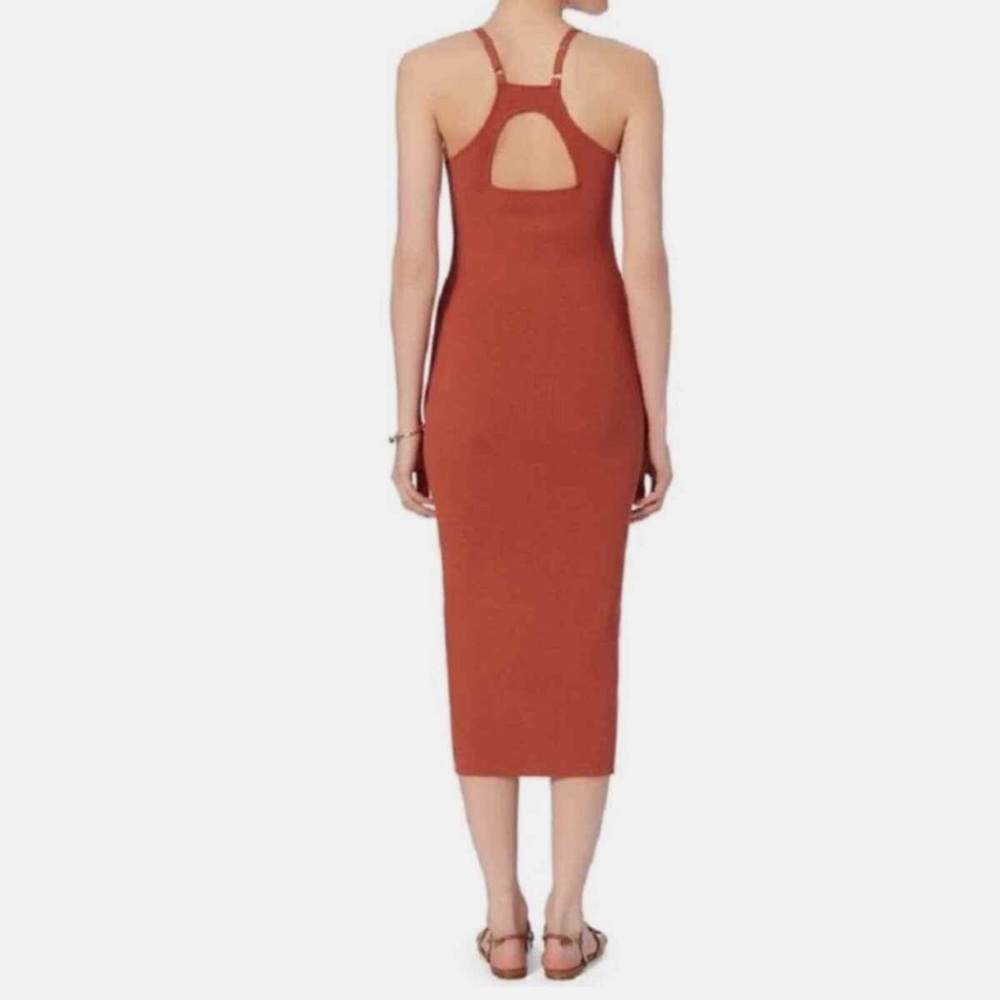 ALC Debi Rust Ribbed Knit Tank Midi Dress